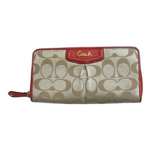 Coach Ashley Zip Around Wallet Dotted Op Art" signature pattern
